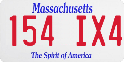 MA license plate 154IX4