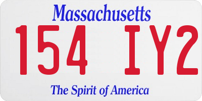 MA license plate 154IY2