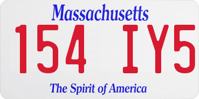 MA license plate 154IY5