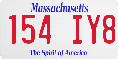 MA license plate 154IY8