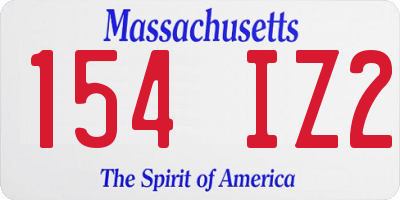 MA license plate 154IZ2
