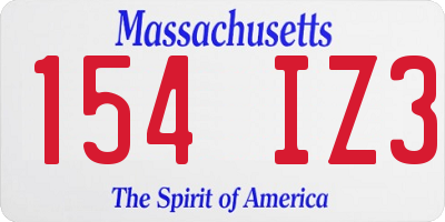 MA license plate 154IZ3