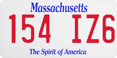 MA license plate 154IZ6