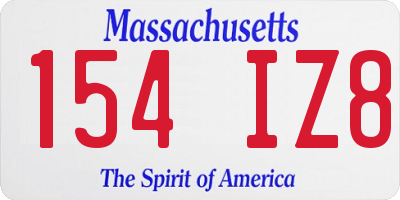 MA license plate 154IZ8