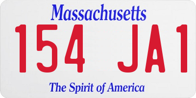 MA license plate 154JA1