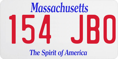 MA license plate 154JB0