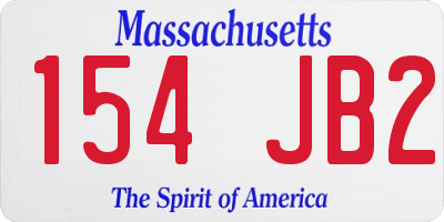MA license plate 154JB2