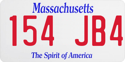 MA license plate 154JB4