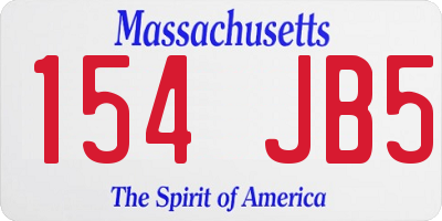 MA license plate 154JB5