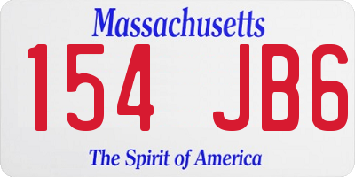 MA license plate 154JB6