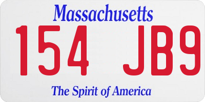 MA license plate 154JB9