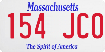 MA license plate 154JC0