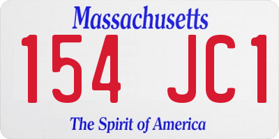MA license plate 154JC1