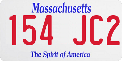 MA license plate 154JC2