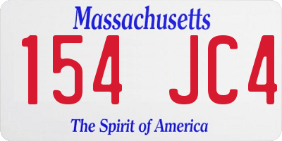 MA license plate 154JC4