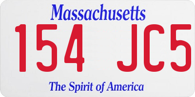 MA license plate 154JC5
