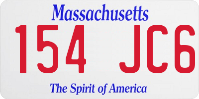 MA license plate 154JC6