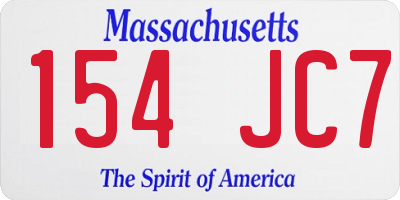 MA license plate 154JC7