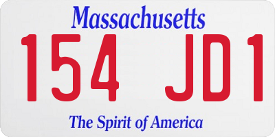 MA license plate 154JD1