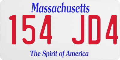 MA license plate 154JD4