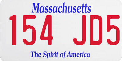 MA license plate 154JD5