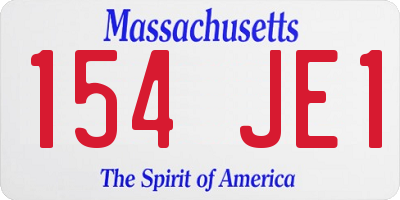MA license plate 154JE1