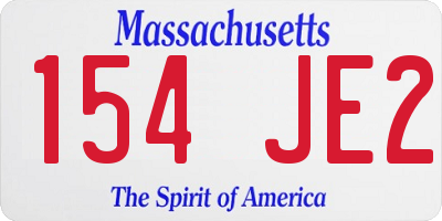 MA license plate 154JE2