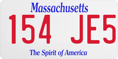 MA license plate 154JE5