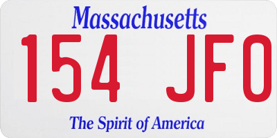 MA license plate 154JF0