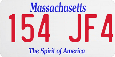 MA license plate 154JF4