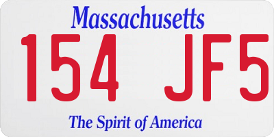 MA license plate 154JF5