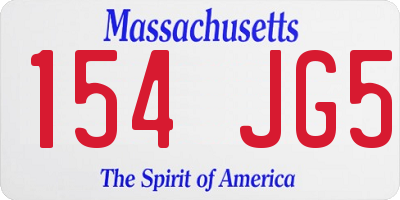 MA license plate 154JG5