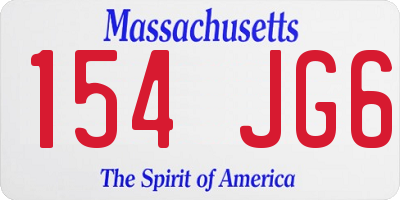 MA license plate 154JG6