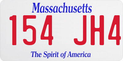 MA license plate 154JH4