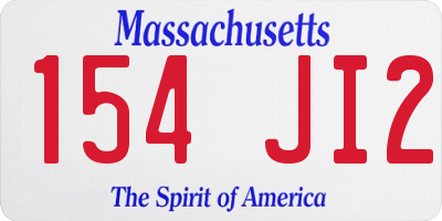 MA license plate 154JI2