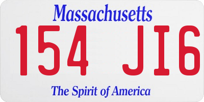 MA license plate 154JI6