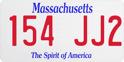 MA license plate 154JJ2