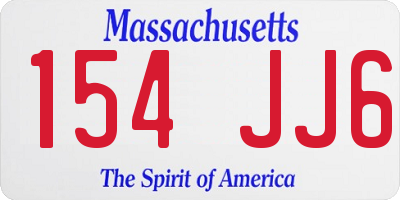 MA license plate 154JJ6