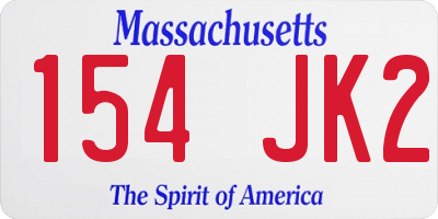MA license plate 154JK2