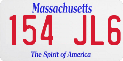 MA license plate 154JL6