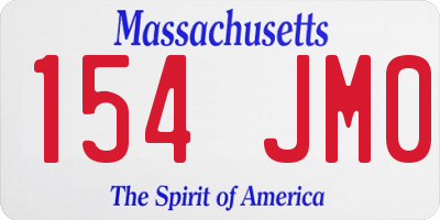 MA license plate 154JM0