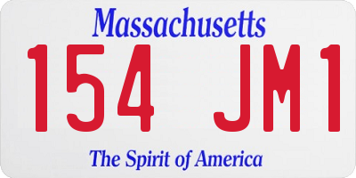 MA license plate 154JM1
