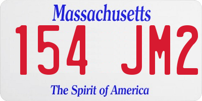 MA license plate 154JM2