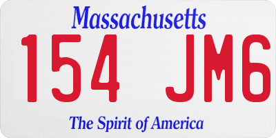 MA license plate 154JM6