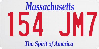 MA license plate 154JM7