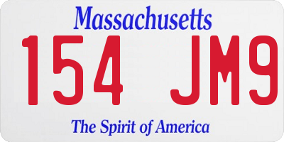 MA license plate 154JM9
