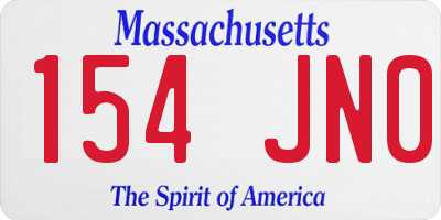 MA license plate 154JN0