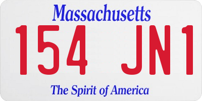 MA license plate 154JN1
