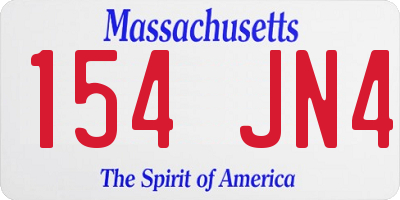 MA license plate 154JN4