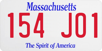 MA license plate 154JO1
